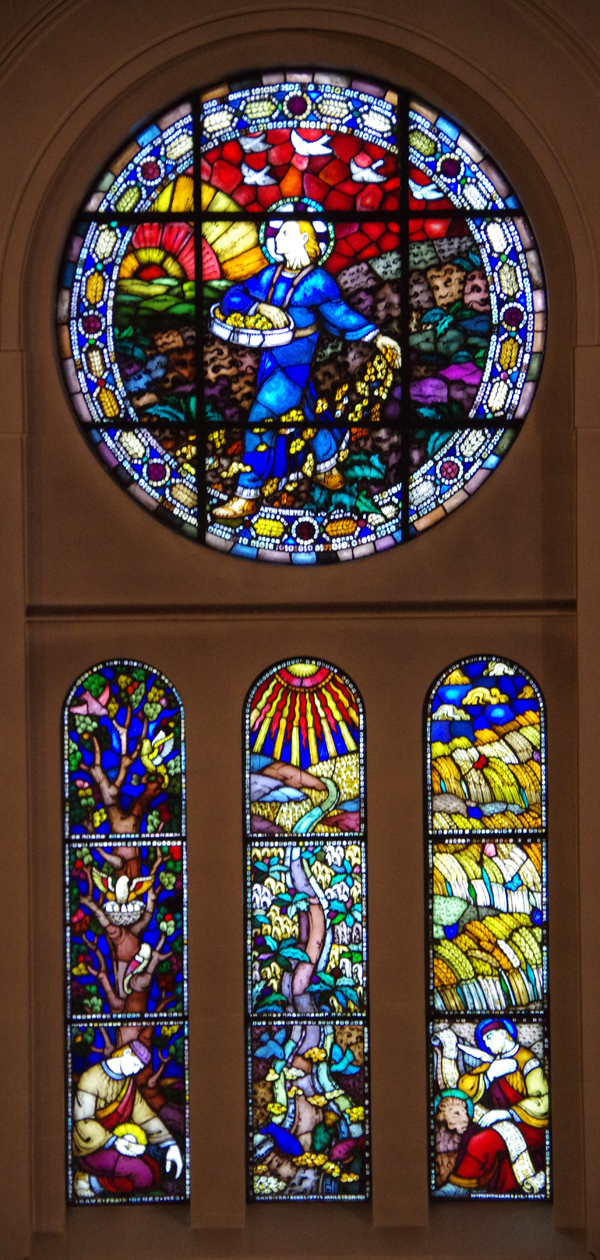 Markusvinduet - glassmaleri av Per Vigeland i Frogner kirke
