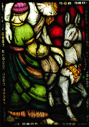 Per Vigelands glassmaleri "Den barmhjertige samarian"